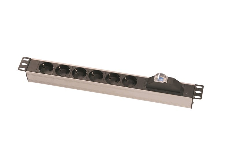 Provoice Schuko Tip  1U 19” 6'lı Priz Grubu