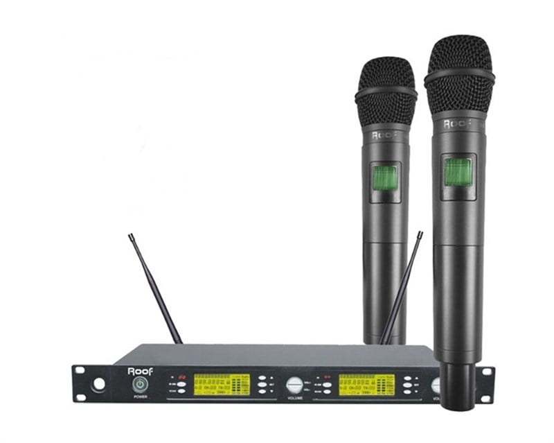 Roof R-1250S UHF 470-790MHz 2 Kanal Çift El Kablosuz Mikrofon Seti