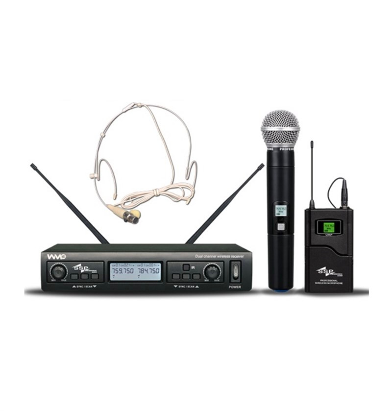 SSP Audio WM402/3H El+Kafa Kablosuz Mikrofon Seti