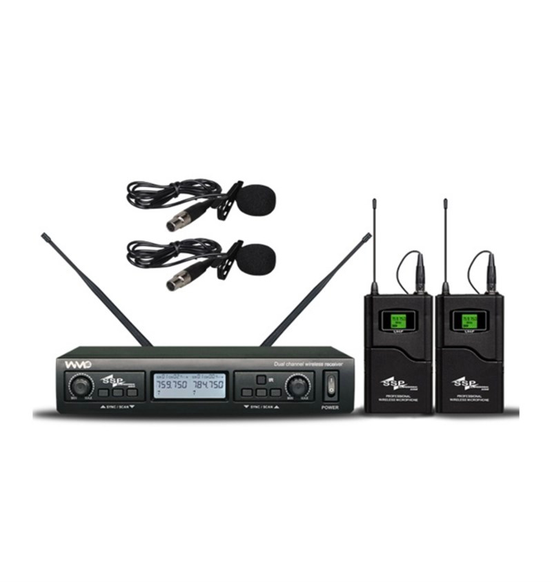 SSP Audio WM402/LL Çift Yaka Kablosuz Mikrofon Seti