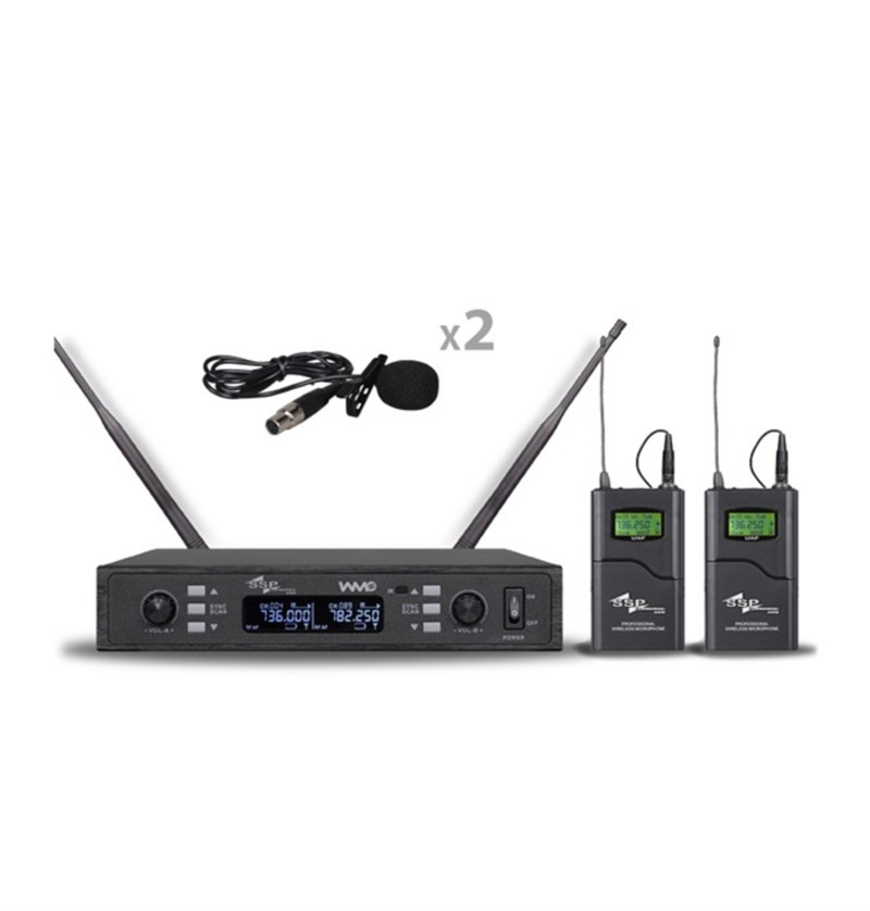 SSP Audio WM802/LL Çift Yaka Kablosuz Mikrofon Seti