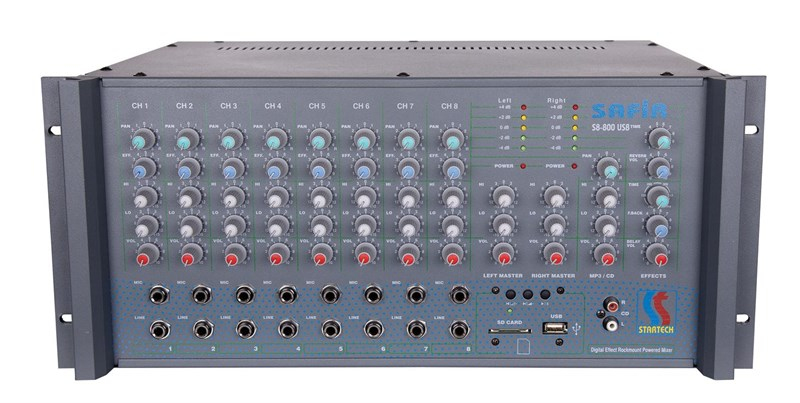 Startech Safir S8/800 2x400Watt 8 Kanal Anfili Küp Mikser