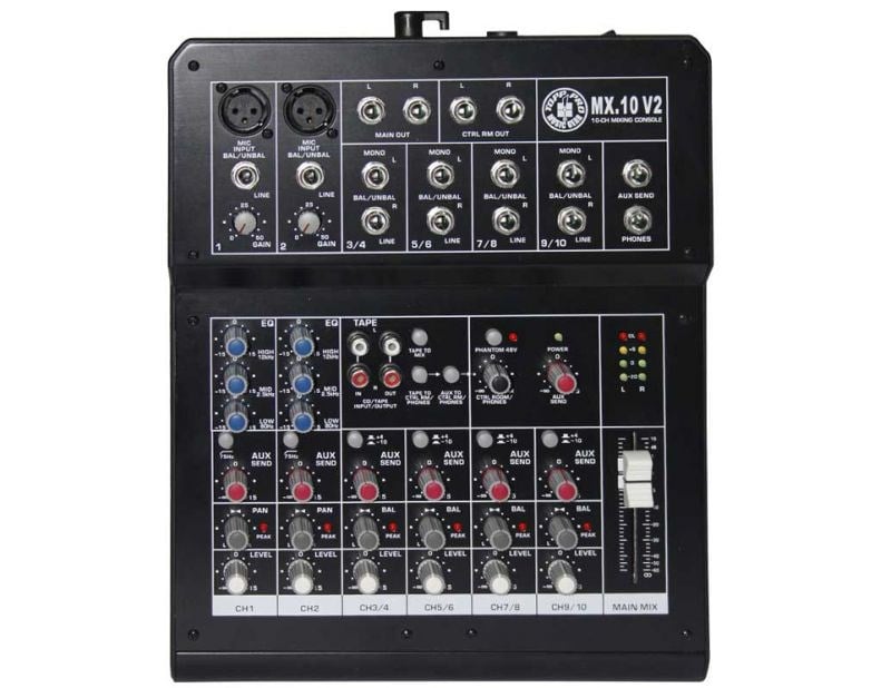 Topp Pro MX.10 USB V2 2 Mono 4 Stereo Kanal USB Deck Mixer
