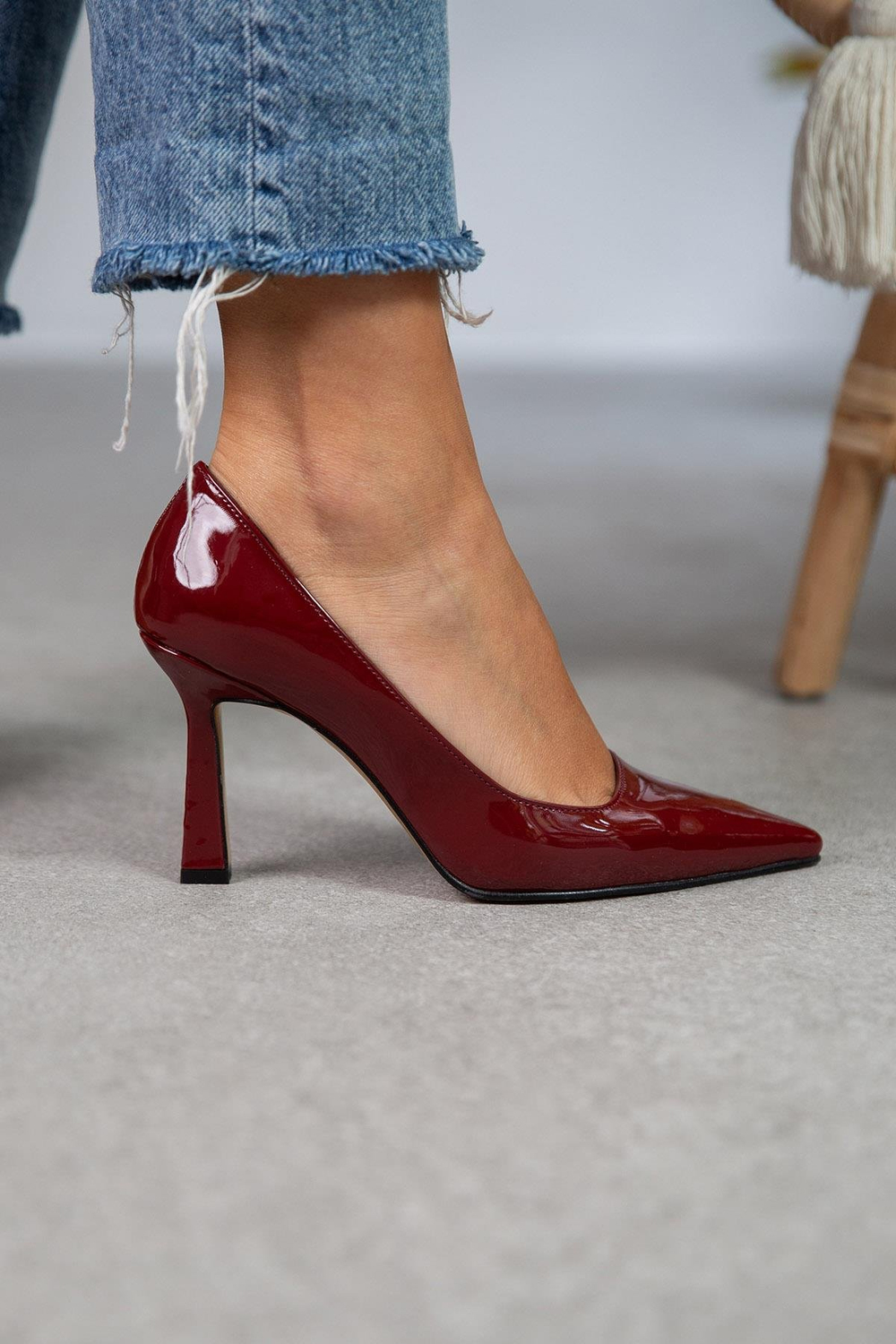 ANETT BORDO RUGAN STİLETTO bordo