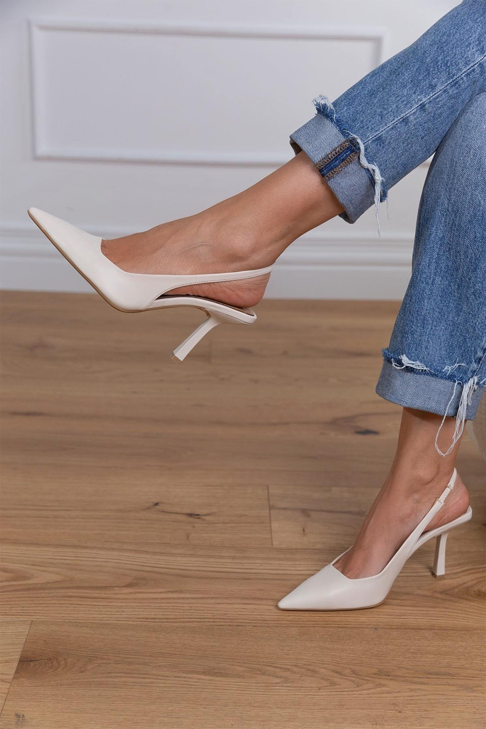 APRİL EKRU DERİ AYAKKABI EKRU