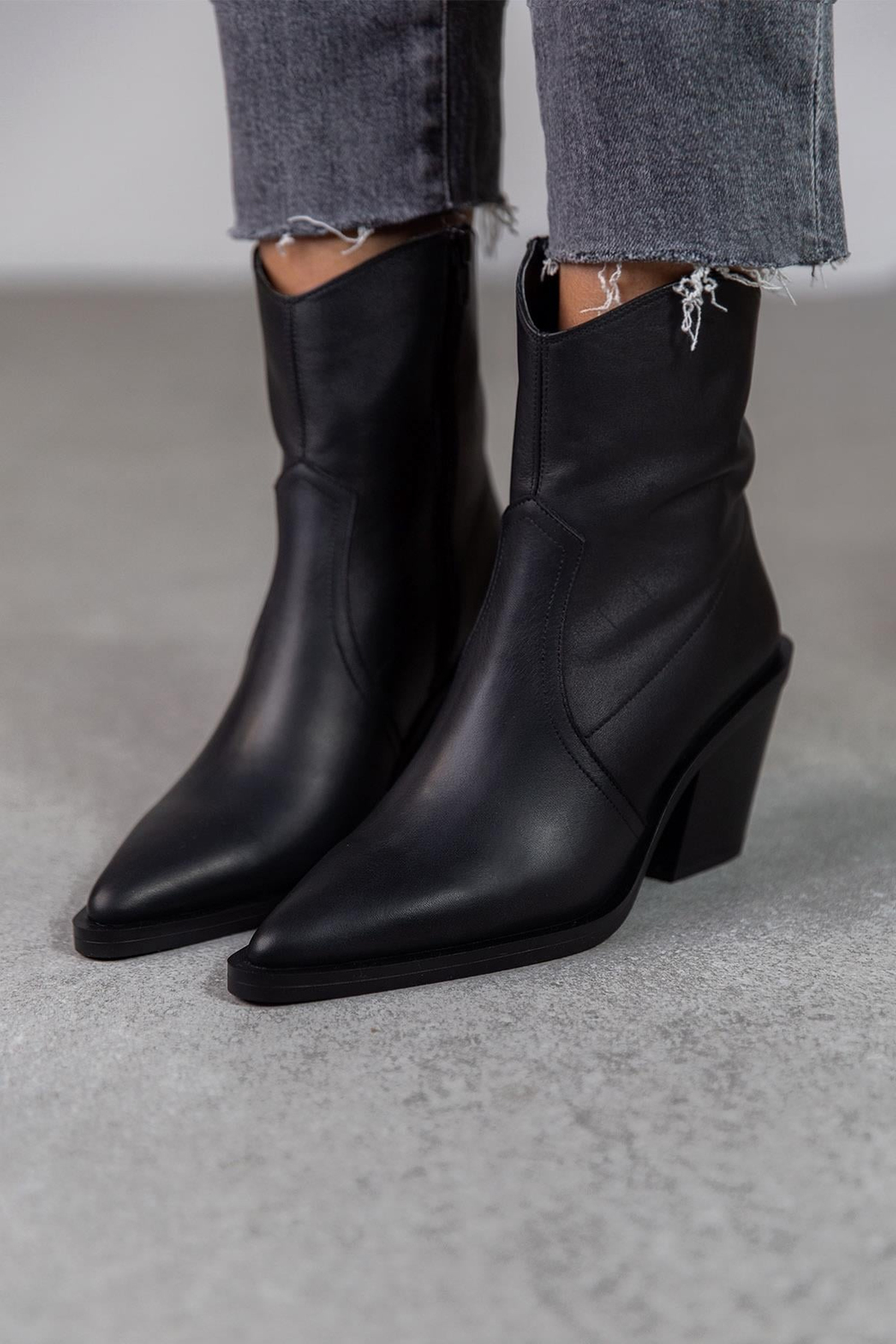 ESCAPE SİYAH DERİ KOVBOY SİYAH