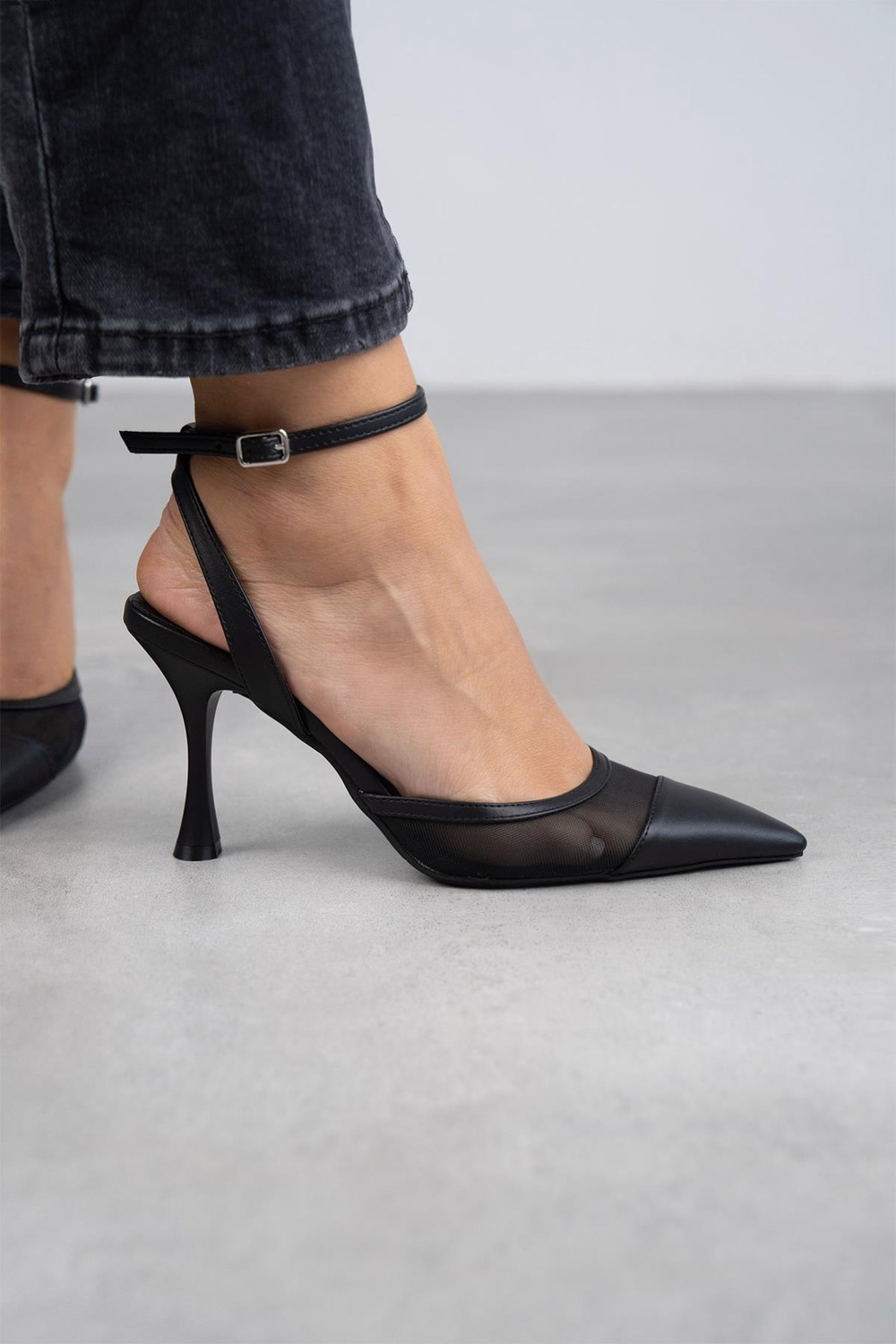 FİONA SİYAH DERİ STİLETTO SİYAH DERİ