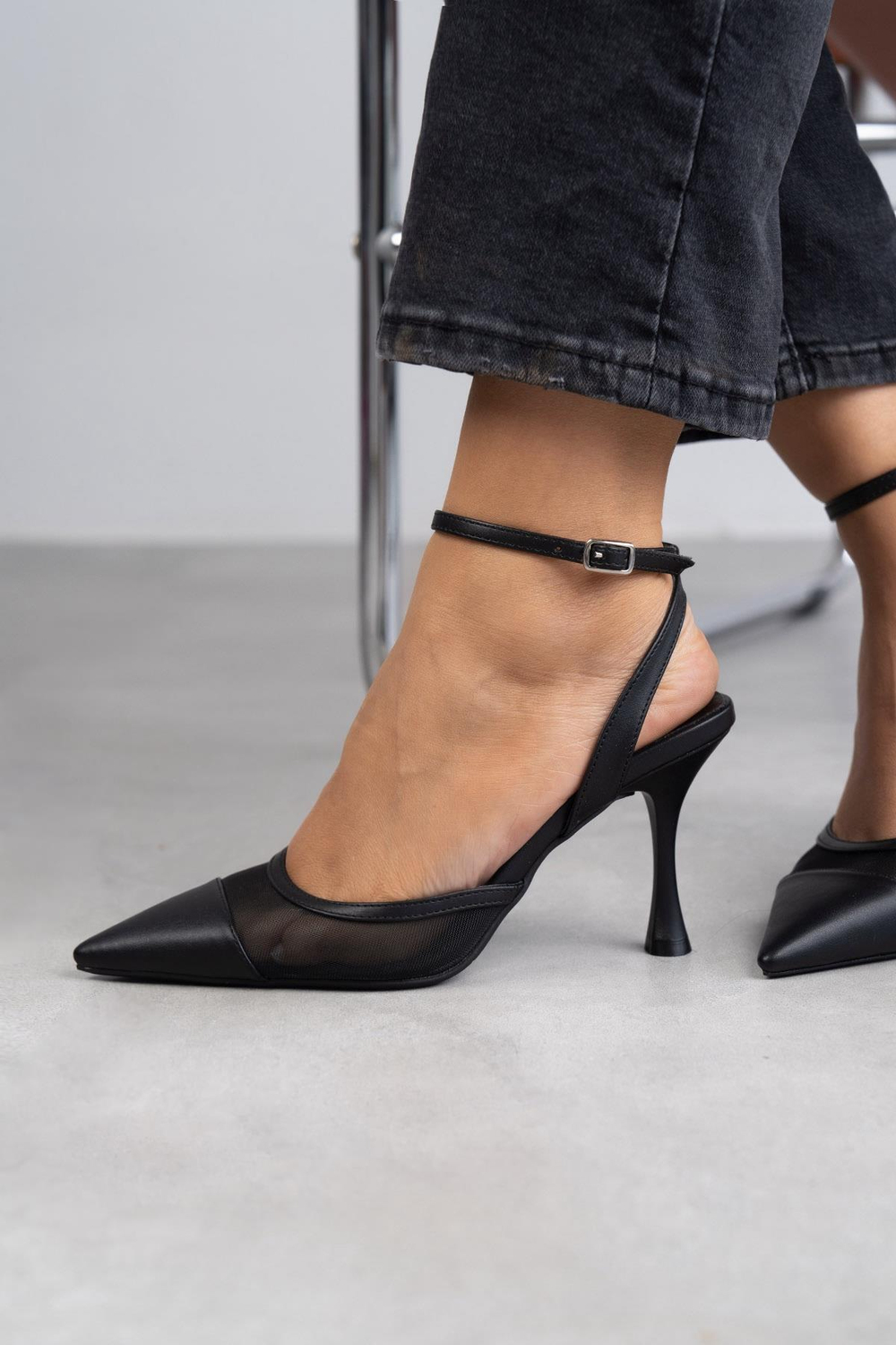 FİONA SİYAH DERİ STİLETTO SİYAH DERİ