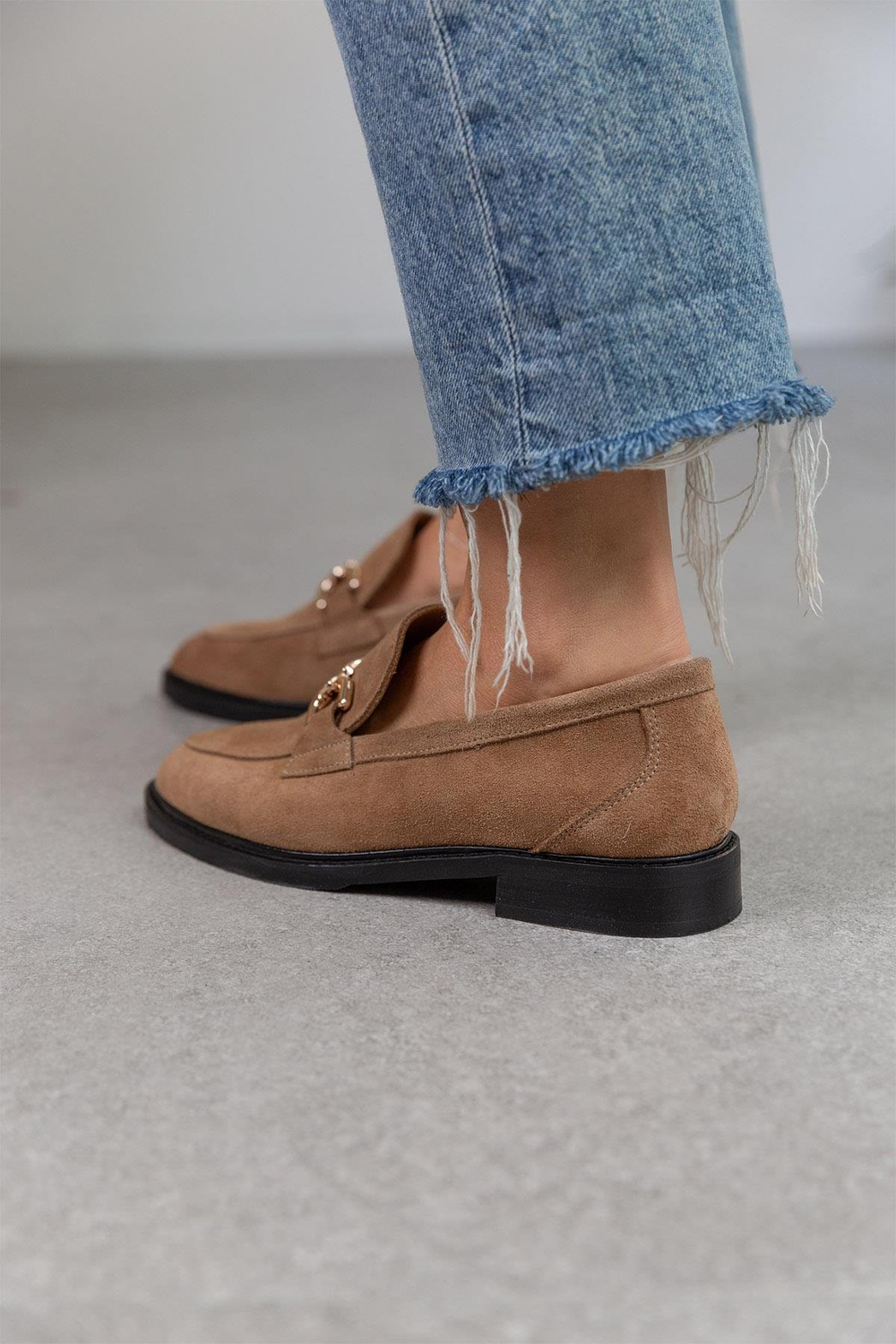 JİLL AÇIK KAHVE SÜET LOAFER TÜTÜN