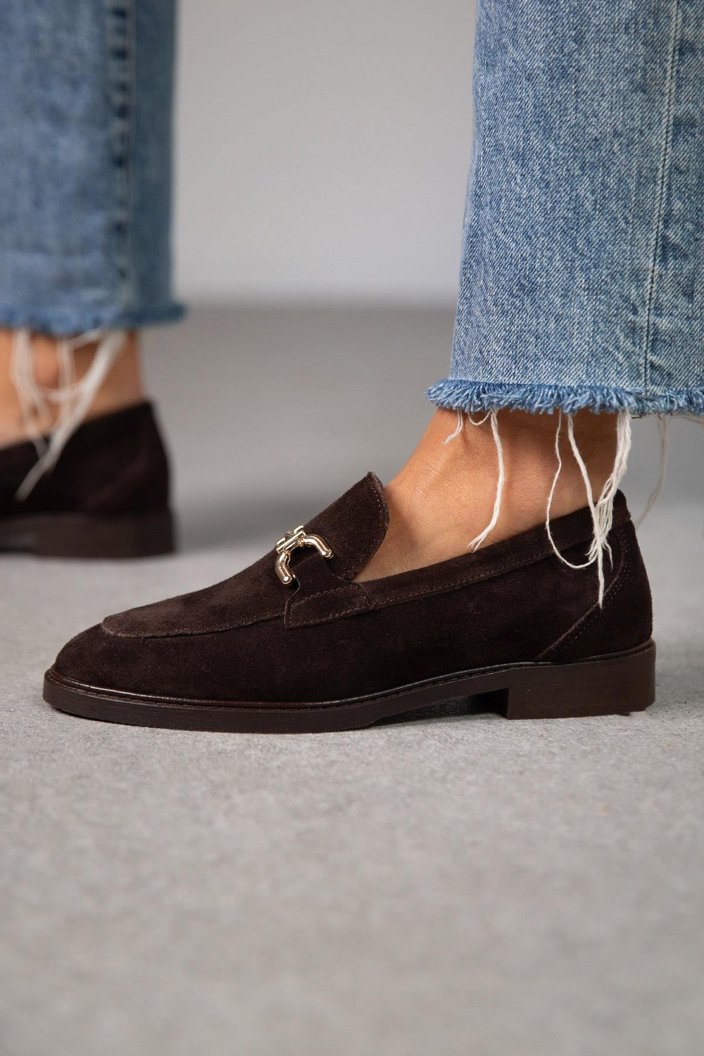 JİLL KOYU KAHVE SÜET LOAFER KAHVE