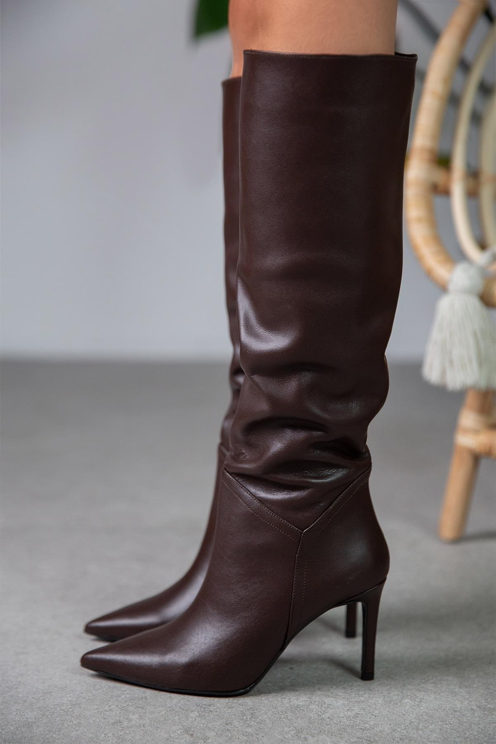 KİSS KAHVE DERİ ÇİZME KAHVE