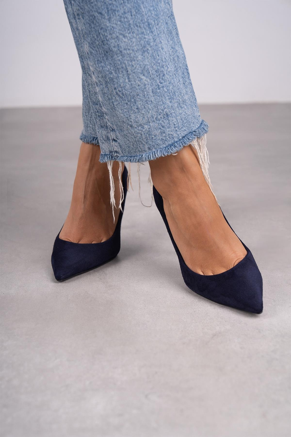 LARA LACİVERT SÜET HAKİKİ DERİ STİLETTO LACİVERT