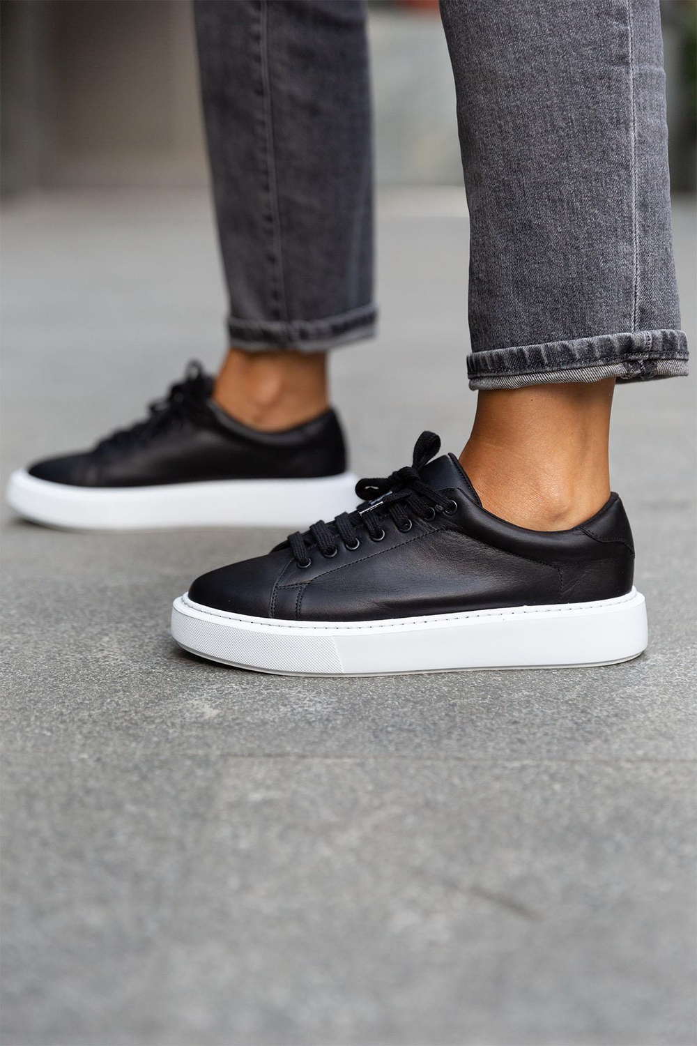 WAY SİYAH DERİ SNEAKER SİYAH