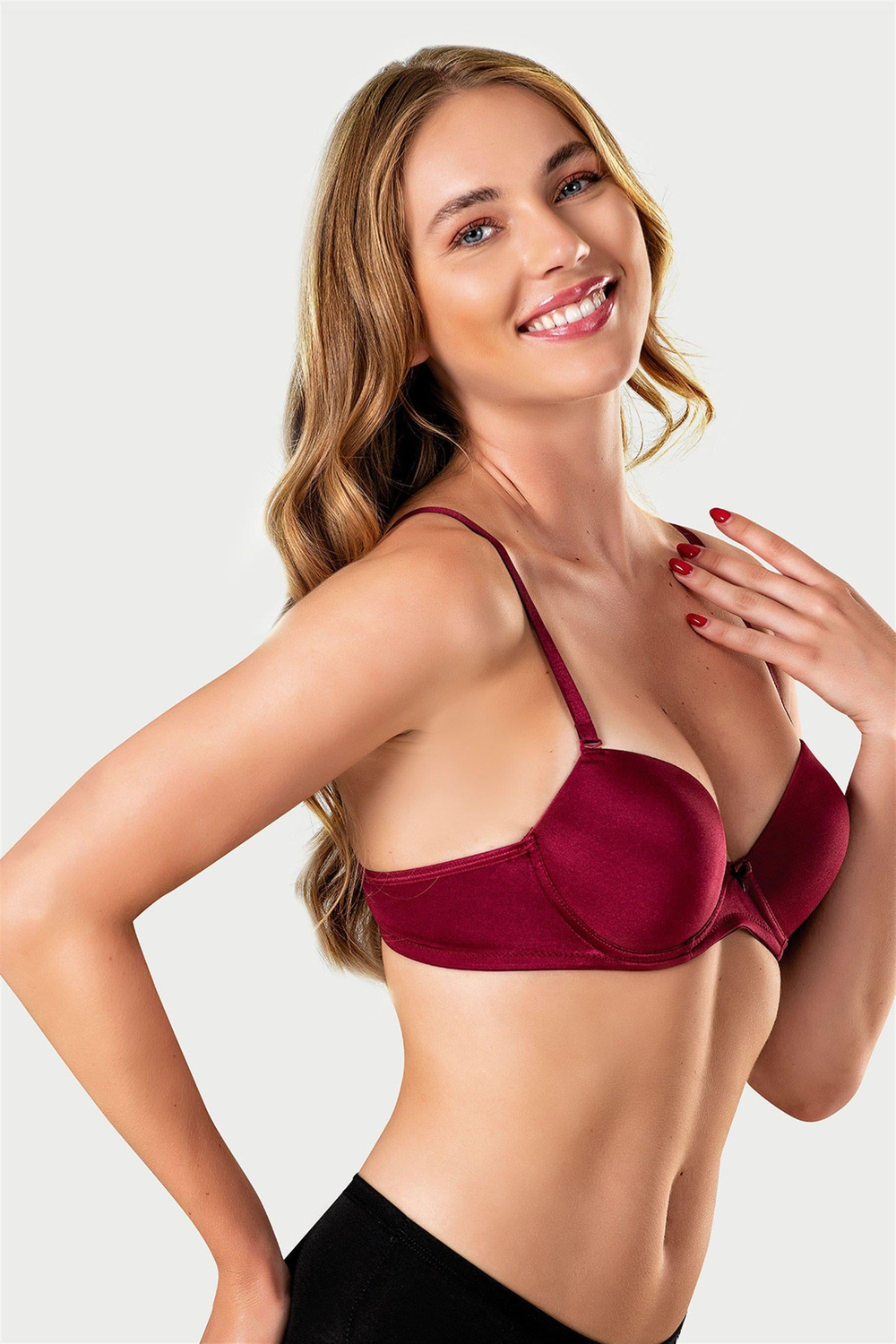 Kadın Bordo Drop Push-Up Sütyen