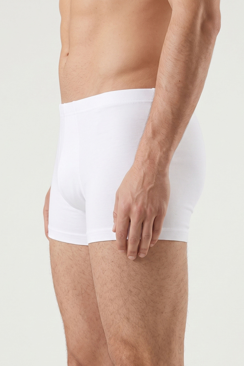 Erkek Beyaz Cotton Runner Boxer