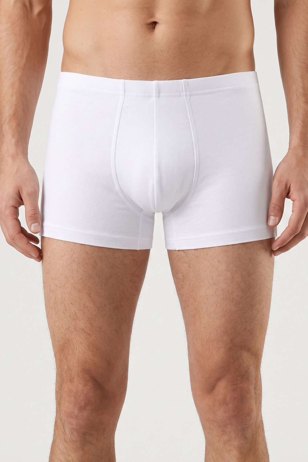 Erkek Beyaz Cotton Runner Boxer