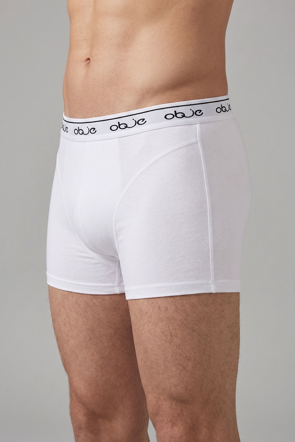 Erkek Beyaz Dıştan Lastikli Boxer