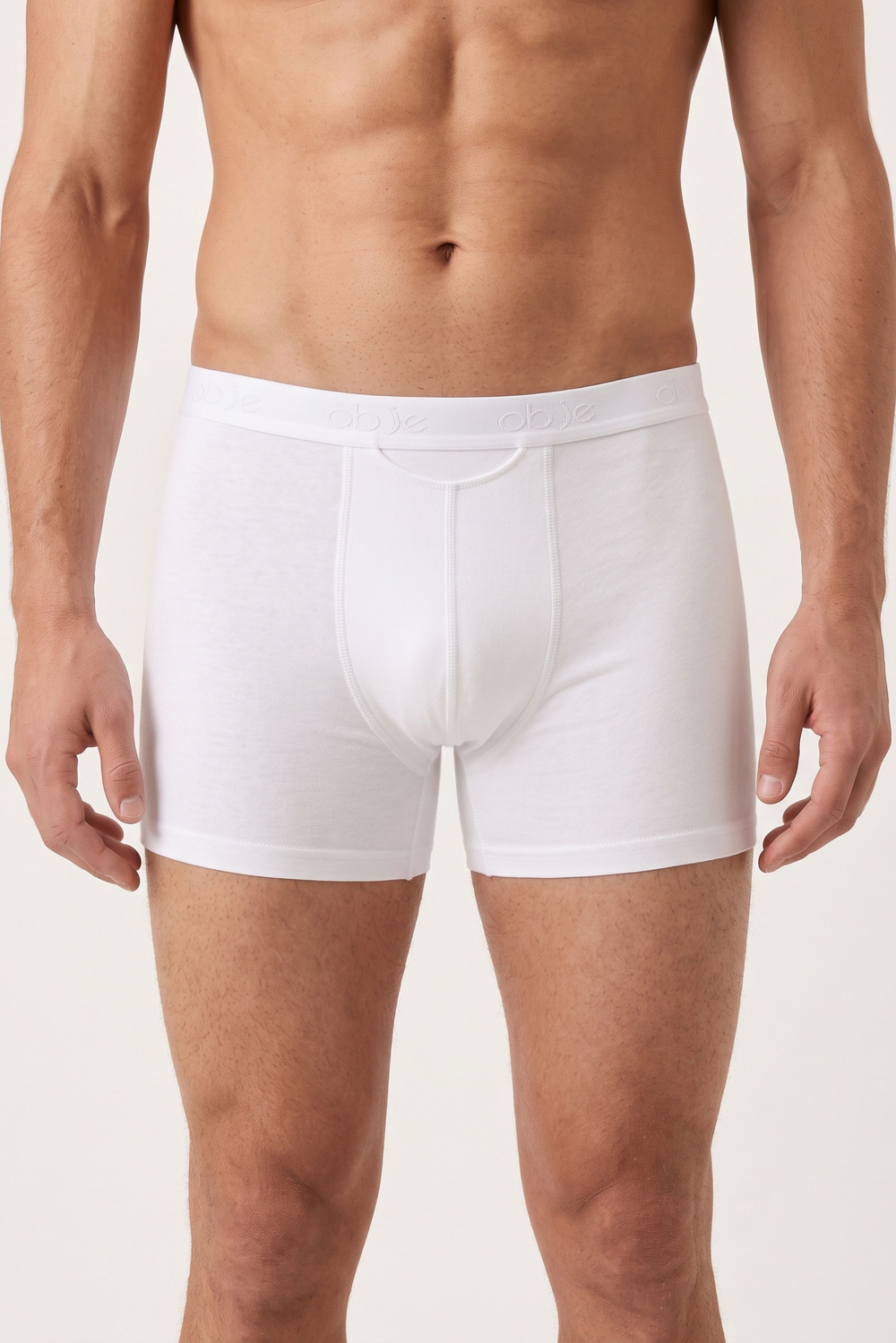 Erkek Beyaz Penye Modal Boxer