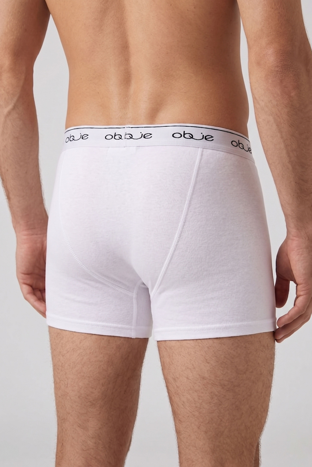 Erkek Beyaz Penye Modal Boxer
