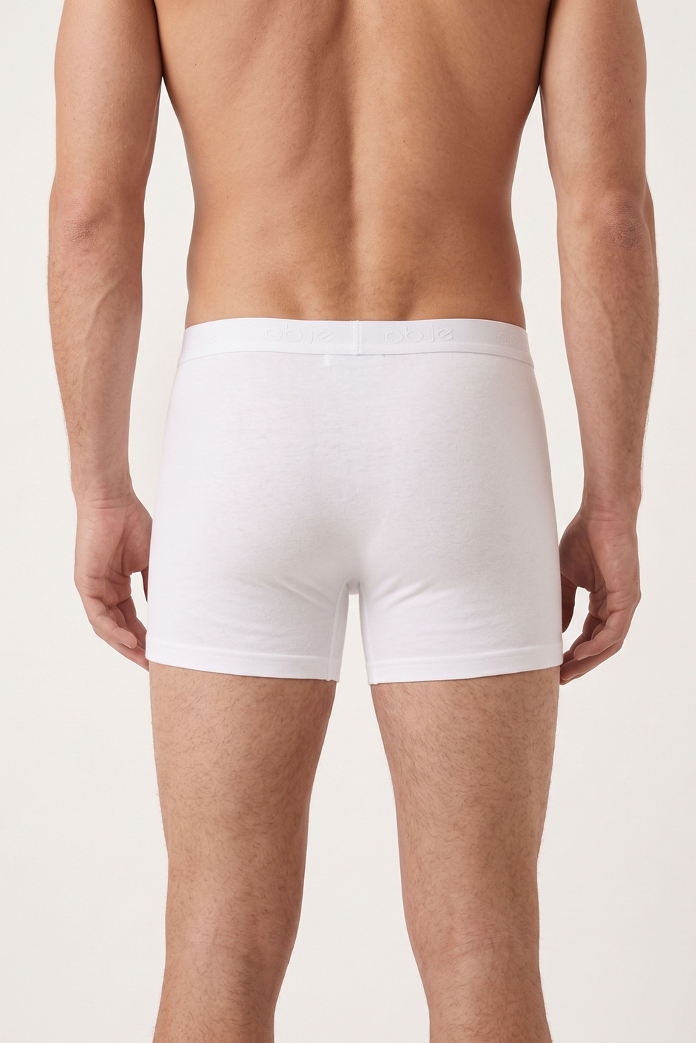 Erkek Beyaz Penye Modal Boxer