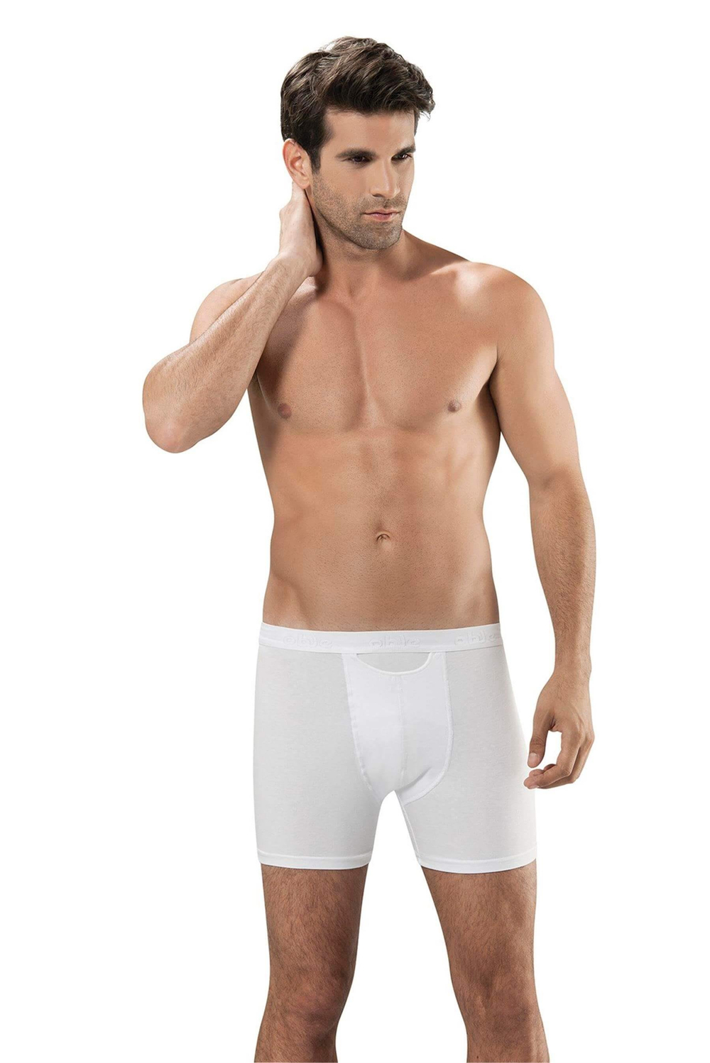 Erkek Beyaz Penye Modal Boxer