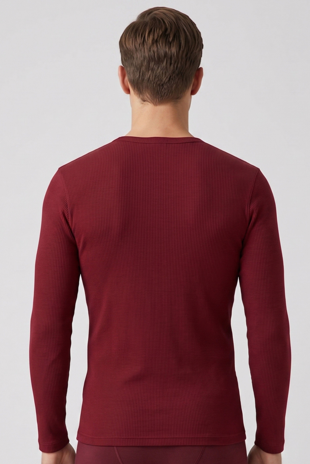 Erkek Bordo Uzun Kol Body