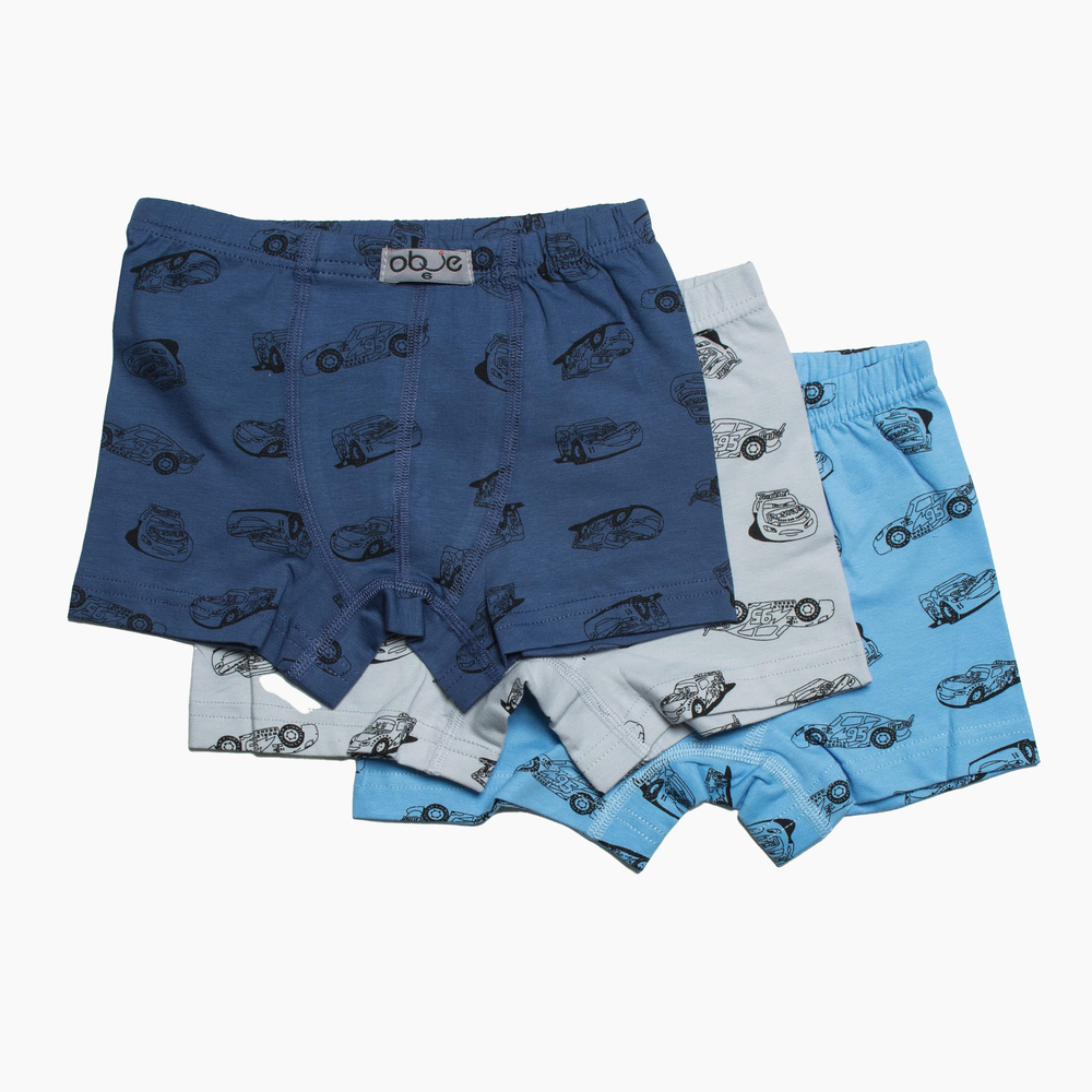 Erkek Çocuk Araba Desenli Asorti 3lü Boxer