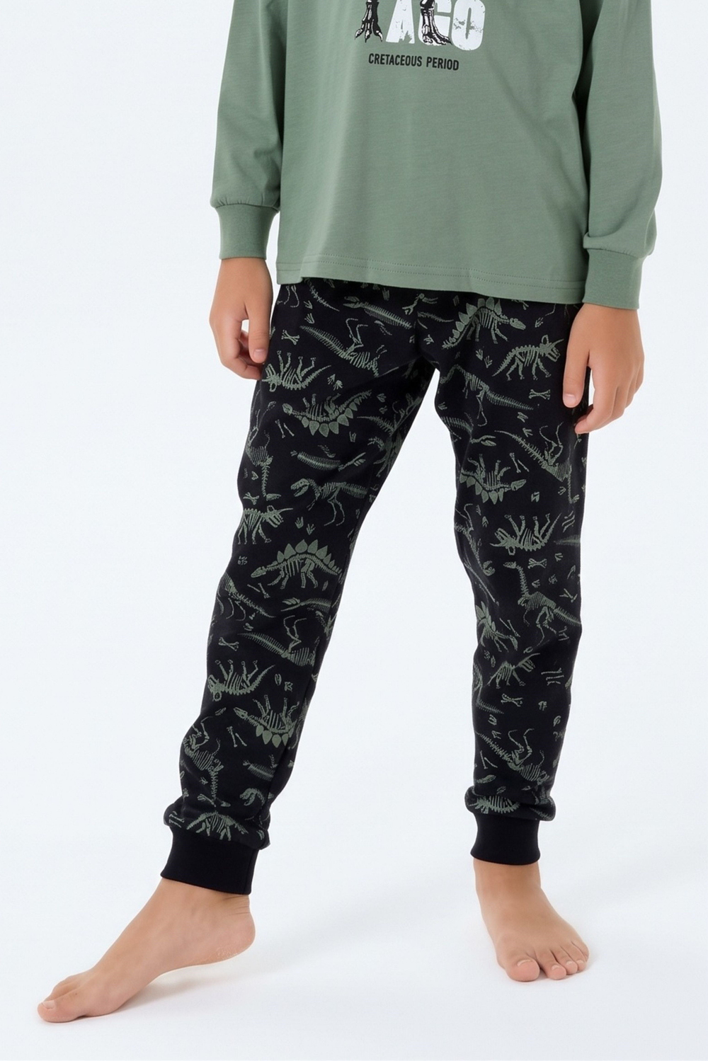 Erkek Çocuk Koyu Yeşil Uzun Pijama Altı