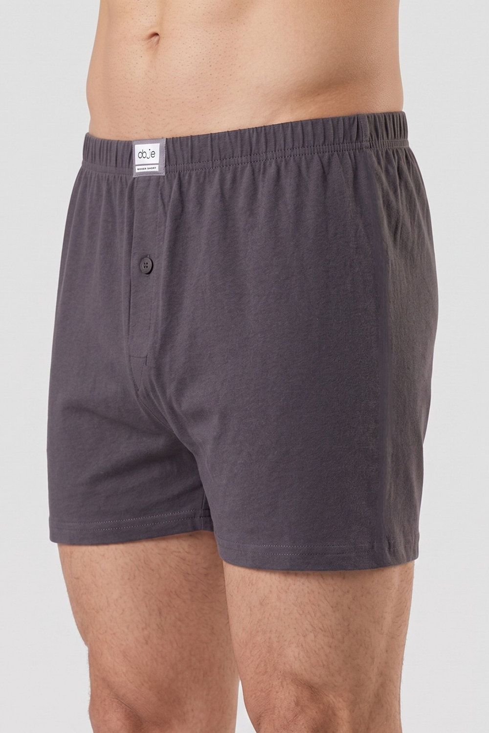 Erkek Füme Penye Düğmeli Boxer