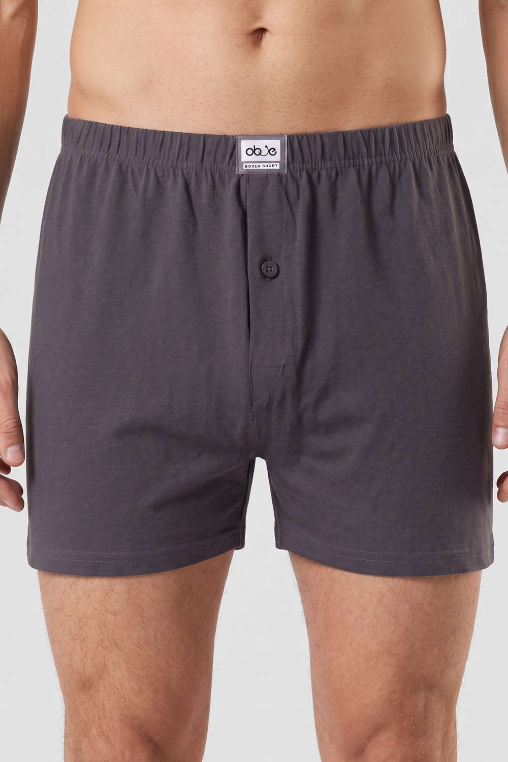 Erkek Füme Penye Düğmeli Boxer
