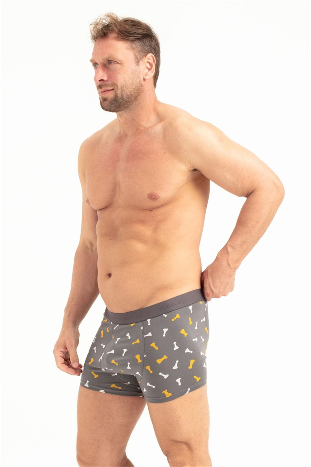 Erkek Füme Santranç Desen 3lü Boxer 