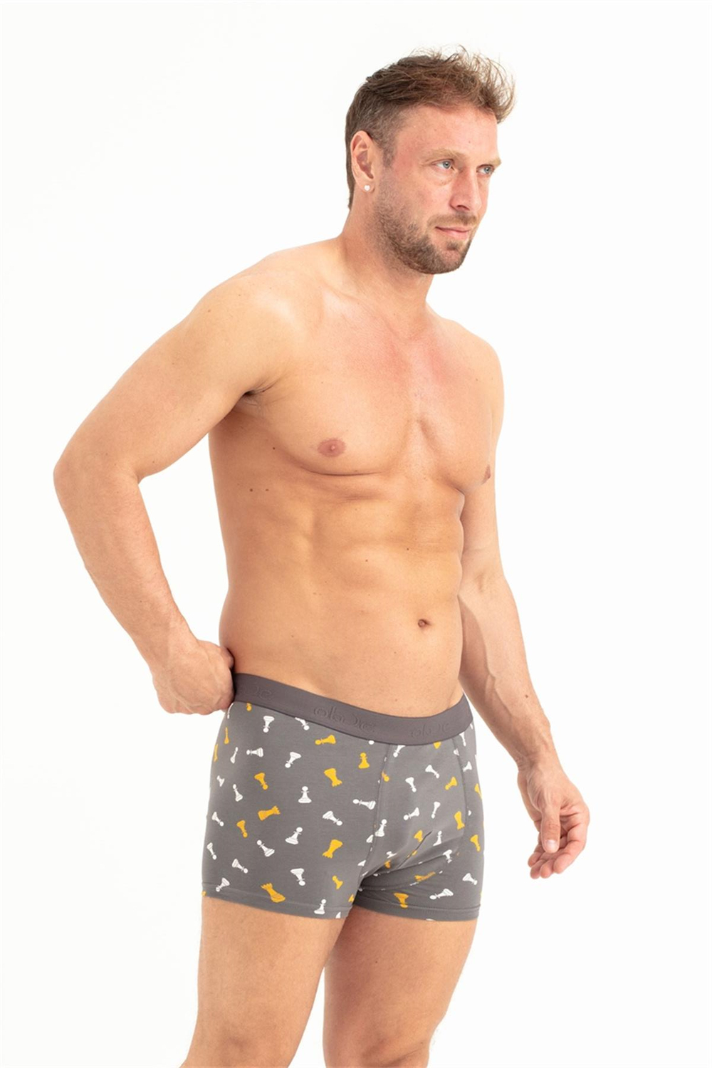 Erkek Füme Santranç Desen 3lü Boxer 