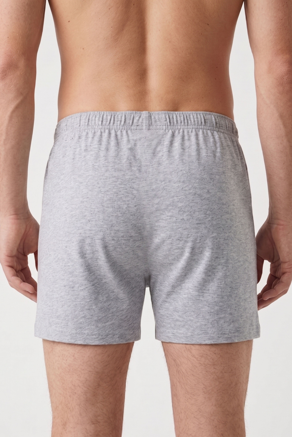 Erkek Gri Penye Düğmeli Boxer