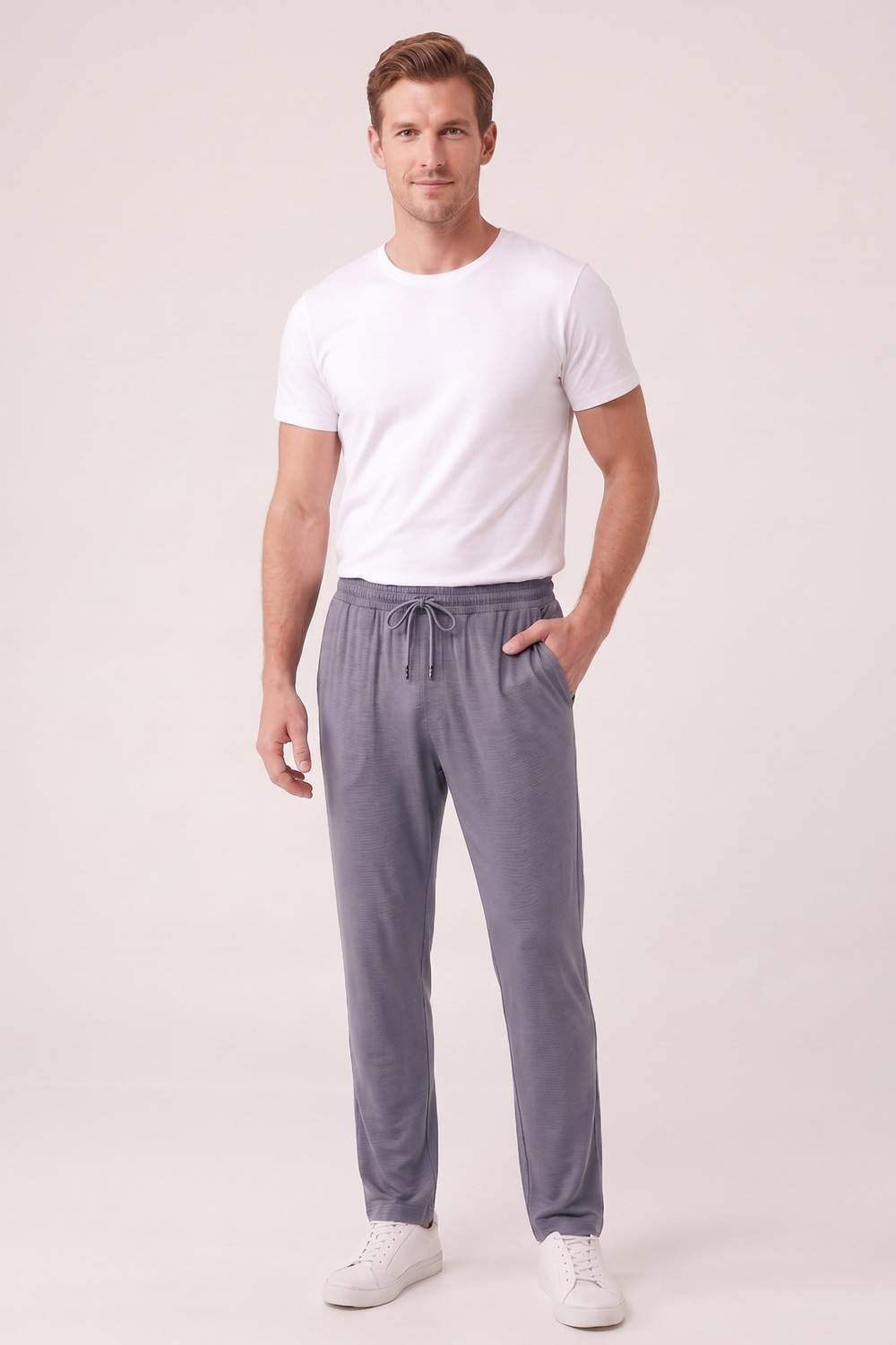 Erkek İndigo Penye Modal Pijama Altı