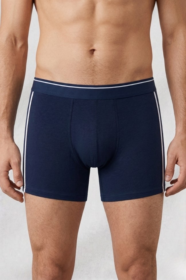 Erkek Laci-Beyaz Biyeli Boxer