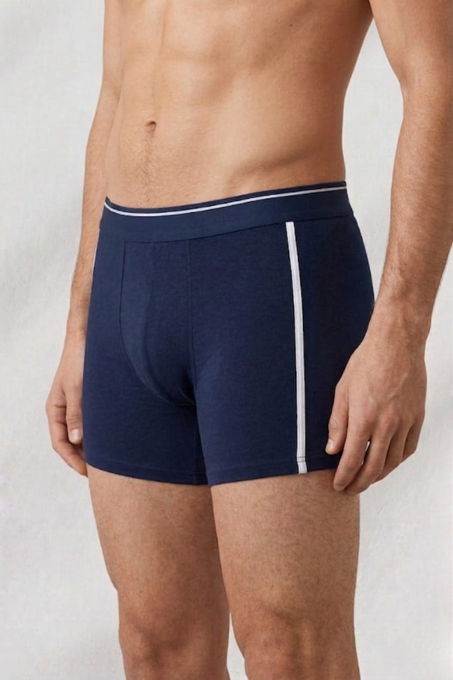 Erkek Laci-Beyaz Biyeli Boxer