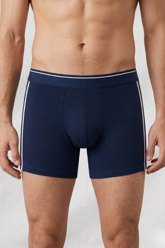 Erkek Laci-Beyaz Biyeli Boxer