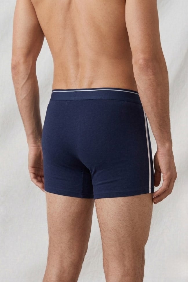 Erkek Laci-Beyaz Biyeli Boxer