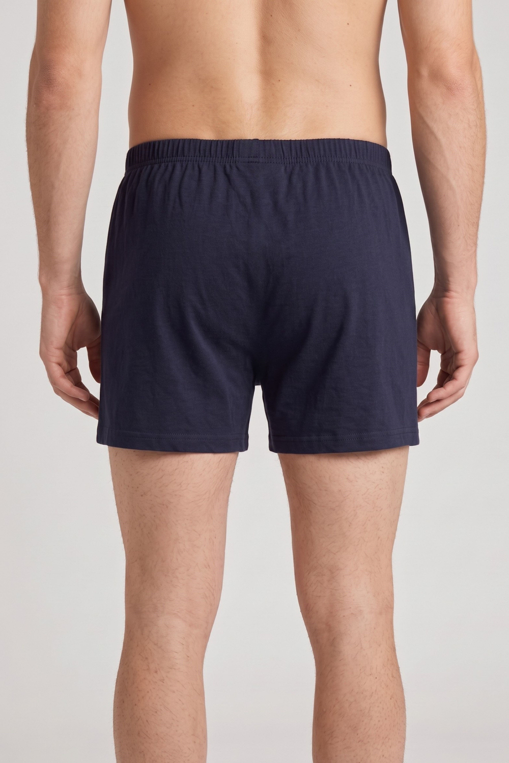 Erkek Lacivert Penye Düğmeli Boxer