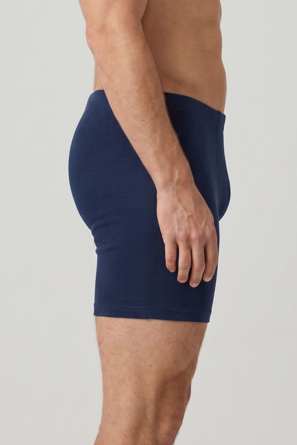 Erkek Lacivert Penye Modal Uzun Boxer