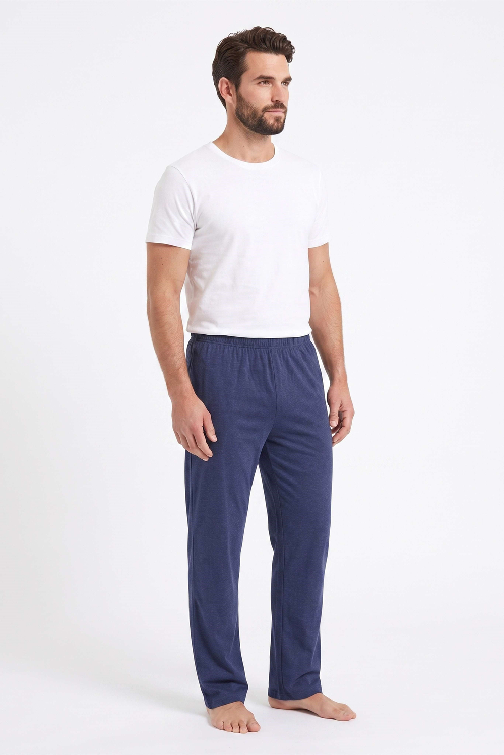 Erkek Lacivert Rahat Kesim Pijama Altı