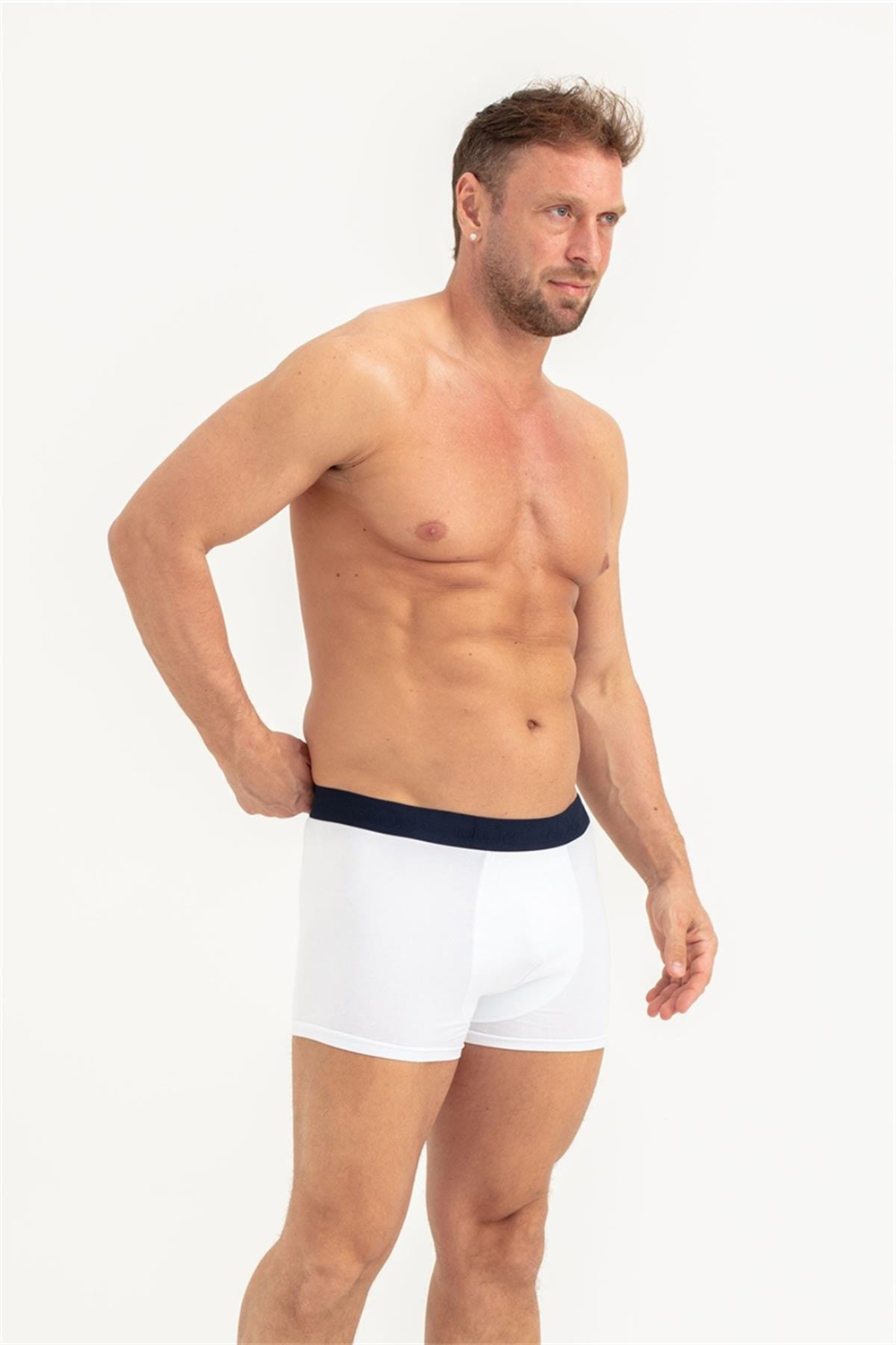 Erkek Lacivert Üzeri Kaktüs Desen 3lü Boxer 