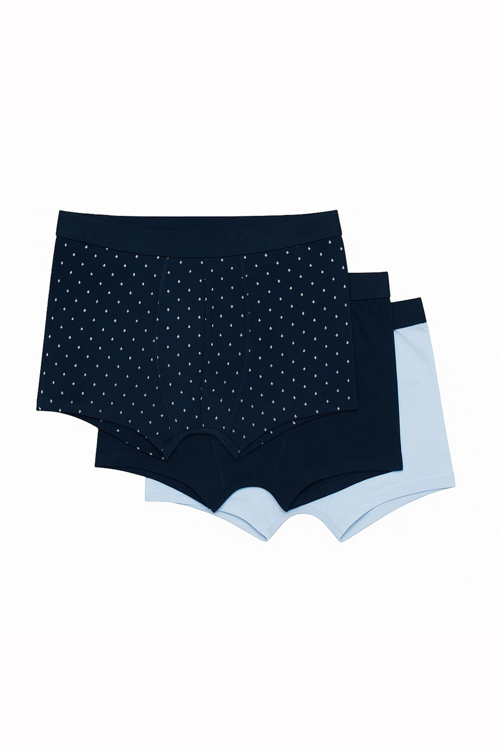 Erkek Lacivert Üzeri Kaktüs Desen 3lü Boxer 