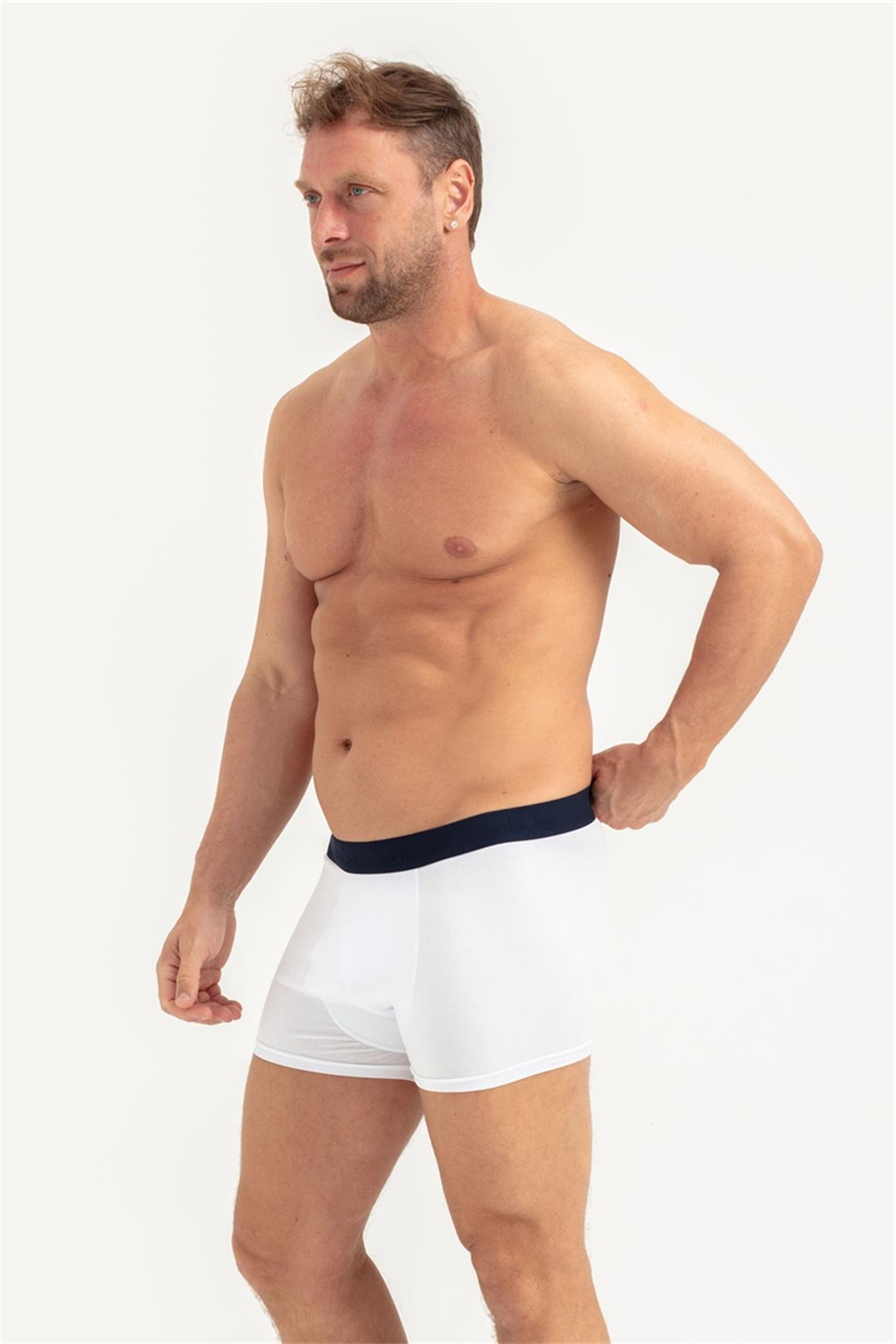 Erkek Lacivert Üzeri Kaktüs Desen 3lü Boxer 