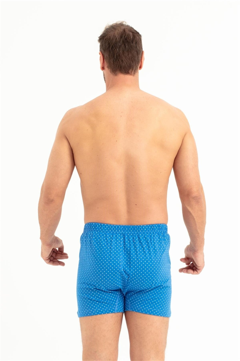 Erkek Mavi Yıldız Desen  Süprem Dar Kesim Boxer
