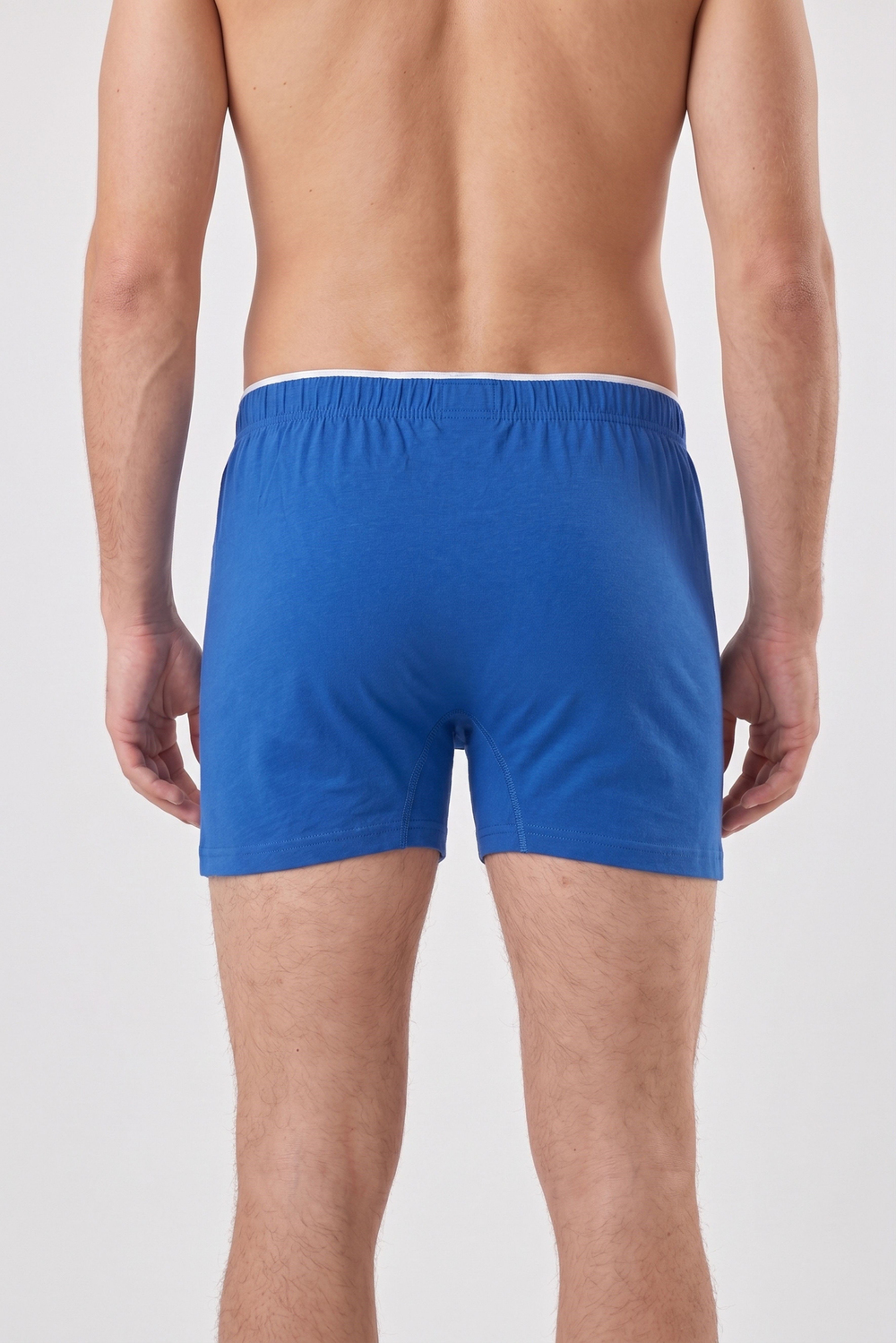 Erkek Saks Mavi Havlu Bel Boxer