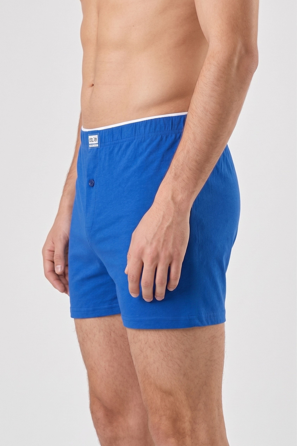 Erkek Saks Mavi Havlu Bel Boxer