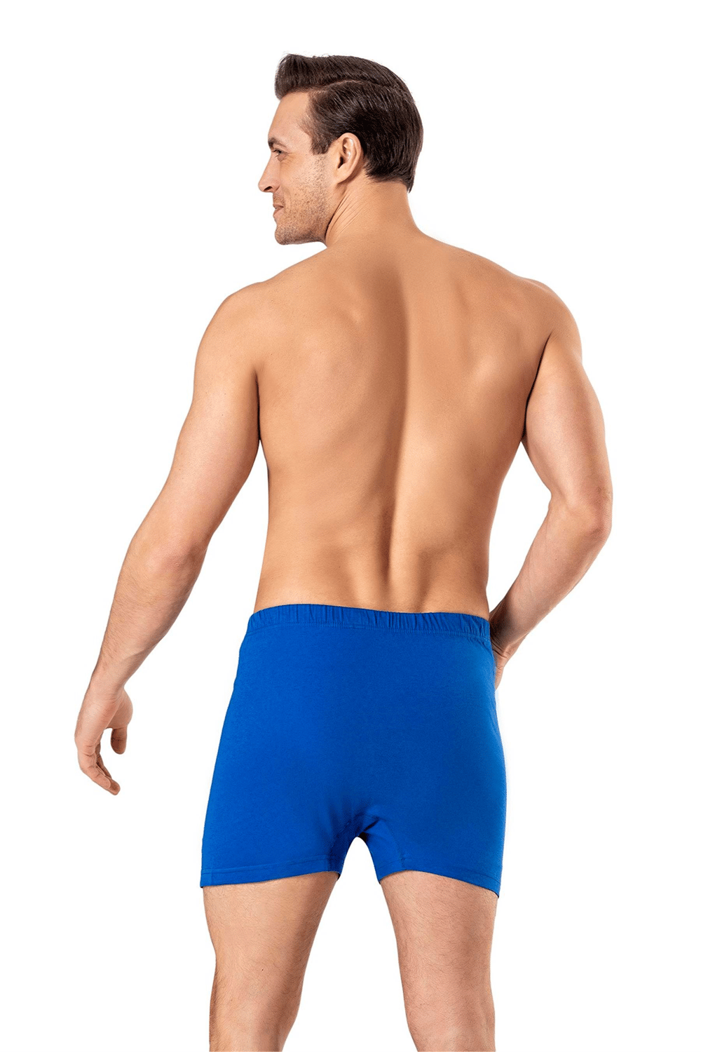 Erkek Saks Mavi Penye Düğmeli Boxer