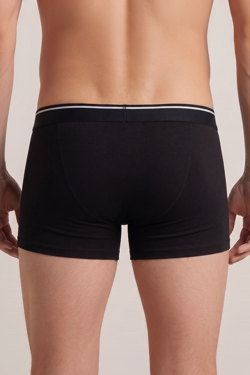 Erkek Siyah-Beyaz Biyeli Boxer