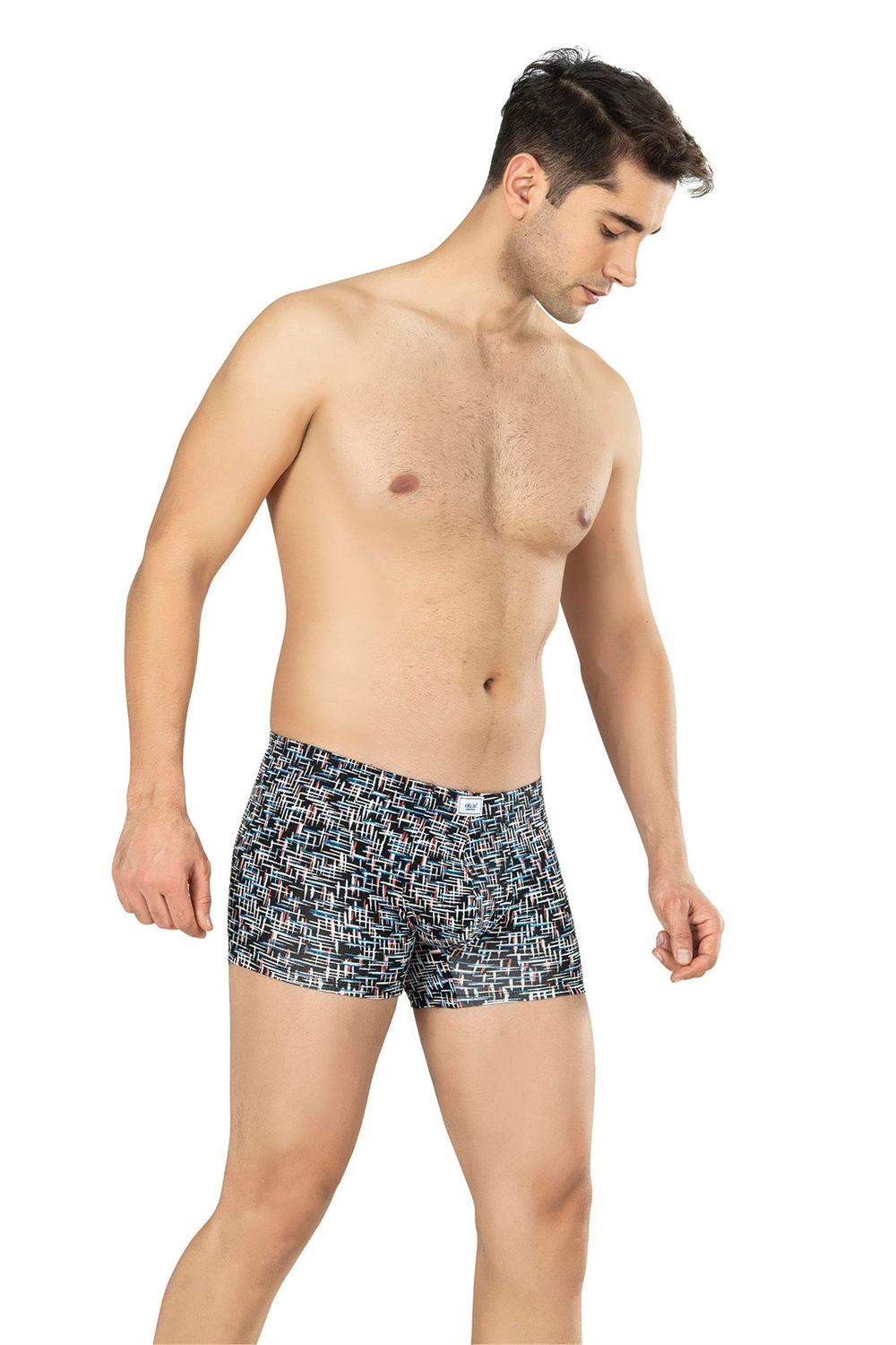 Erkek Siyah Çizgili Likra Lastikli Boxer
